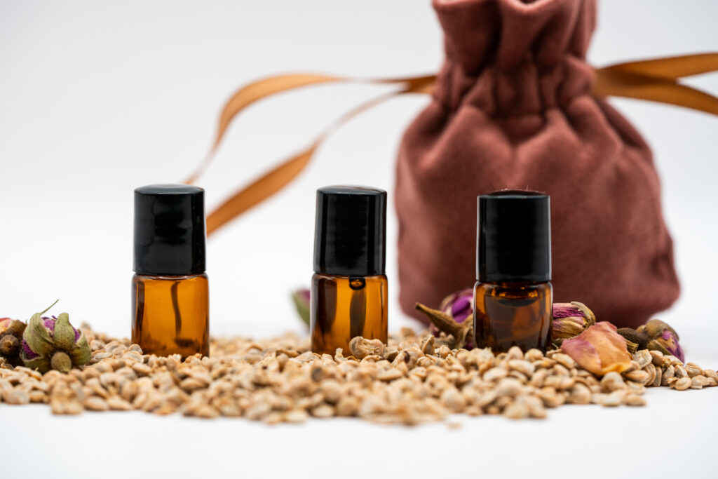 Naturkosmetik Produktfoto von Kaktusöl Fläschchen für Hautpflege und Branding Content